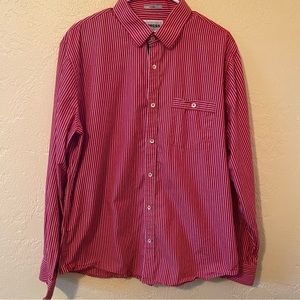Express Fitted Button Down Shirt Men’s Size XL Red/White Stripes